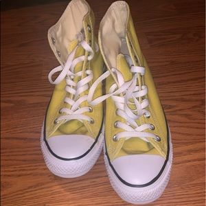 yellow high-top converse